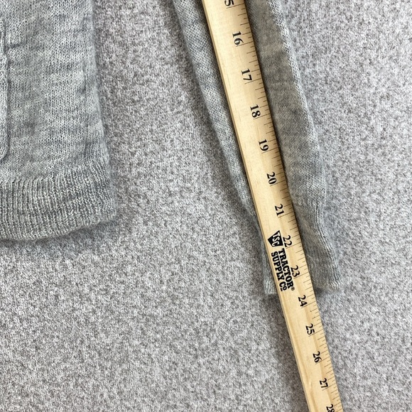 Vtg. J. Crew merino wool alpaca cardigan XS soft gray sparkle buttons pockets - Picture 6 of 11